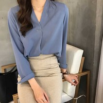 결혼식 여자 코디 단추 없는 차이나넥 블라우스 셔츠 쉬폰 로맨틱러블리룩 하객룩