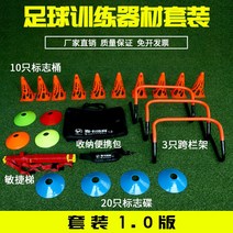 리바운드 훈련 장비 풋살 축구 리턴볼 매트 디스크 폴 장애물, 2. 足球训练套装10