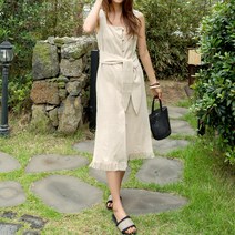 나인 (OP-4214)린넨 벨티드 원피스S