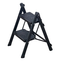 메이크잇 다용도 가정용 A형 접이식 2단 사다리, 블랙