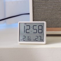 레벤데코 자석부착 벽걸이 탁상겸용 시간표시 온습도계, 화이트, 화이트, 1개