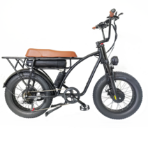 전동자전거 SMLRO 레트로 카고 전기 자전거 듀얼 모터 Ebike 18AH MTB 20 인치 팻 타이어 오토바이 E5 Velo 48V 1000W 2000W 면세점, 4.With Rack A  72000W 18AH