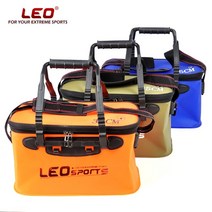 LEO 휴대용 접는 물고기 양동이 야외 EVA 낚시 태클 상자 핸들 낚시 가방 야외 낚시 물 탱크, 협력사, 45 MODEL 오렌지