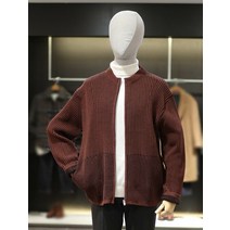 티아이포맨 티아이포맨 22 F/W 브라운 셔닐원사 루즈핏 크루넥 집업 니트가디건 M228MSWM593 (P002476725)