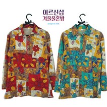 [어르신샵] 엄마 옷 할머니 티셔츠 겨울 기모 티 60대 70대 겉기모 80대 꽃무늬 여성의류