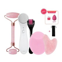 고주파마사지기 바디 얼굴 피부마사지기 초음파 스킨 스크러버 천연 jade gua sha, 페이셜 케어 세트 8