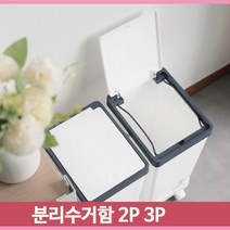 원터치 이동식 분리수거함 다용도 바퀴 무빙 휴지통 쓰레기통 인테리어, 네이비2P