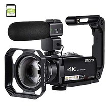 유튜버촬영장비 캠코더 비디오 카메라 4K Ordro AC7 10X 광학 줌 YouTube 블로거 카메라 블로거 촬영용, 사진으로