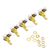 5pcs a500k 전위차계 스플라인 포트 일렉트릭 기타베이스 효과 앰프 톤 볼륨 18mm 샤프트 부품 골든 dropship, 없음