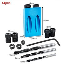 도웰 지그 목심 구멍 뚫기 포켓 홀 나사 도 장부촉 드릴 조이너리 키트 목수 목재 목공 가이드 조인트 각도 도구 개, 14개 set