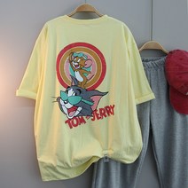 톰앤 백나염 박스티 오버핏 롱티 여성용 빅사이즈