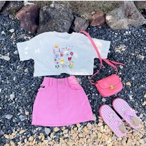 핑크 스커트 티 상하셋트 엄마와 아기 커플룩