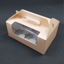 머핀상자 컵케이크 투명창 6구핑크 케이크상자(10개)