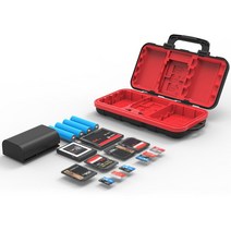 니콘 EN-EL15 EN-EL (14A) LP-E6 / 소니 / 라이카에 대한 Desiontal 방수 SD 카드 홀더 카메라 배터리 케이스 SD는 / XQD / CF / TF, 하나, 블랙 & 레드