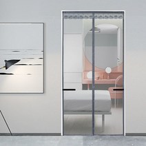 유리 섬유 글라스 화이바 그라스 커튼 여름 모기 방지 벨크로 자체 접착 자기 자체 거즈, 회색, 폭150cm×높이200cm