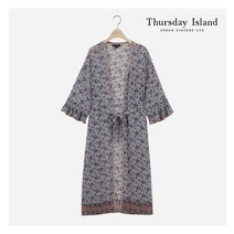 [써스데이아일랜드][Thursday Island] 여성 보더 배색 로브 가디건(T214MOP278W) 396319