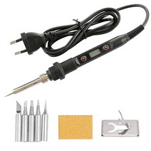 전기 납땜 인두 키트 세트 전기인두기 60W 및 80W 중 온도 조절 가능 220V 110V 용접 히트 펜슬 팁 툴, [02] 110V US Plug Version, [05] 80W Iron Set
