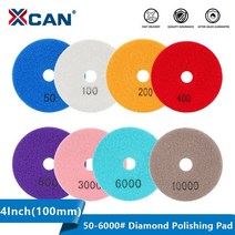 연마기 XCAN 연마 패드 4 인치 100mm 다이아몬드 건식/습식 샌딩 그라인딩 디스크 50-6000 그릿 타일 대리석 화강암 세라믹 도구, [07] 6000Grit, [01] 4 Inch