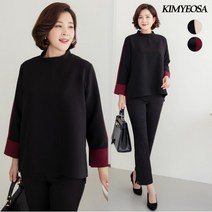 [김여사] 리엘라 배색라인 블라우스 엄마옷/마담옷/중년여성/40