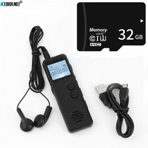 음성 녹음기 10 시간 미니 MP3 딕터폰 디지털 보이스 충전식 원 키 녹음 레코드 플레이어, 01 Add 32G Tf Card, Only Recording pen
