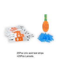 산소농도측정기 공기질측정기 탐지기 산소포화도 4in 1 다기능 미터 헤모글로빈 혈당 요산 케톤 측정기 테, 07 25 Uric Acid Strip