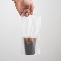 비닐 무지 컵캐리어 2 000장(200장 10묶음) 테이크아웃 배달 카페용품 음료 커피 봉투 포장 도매 방산시장, 1구