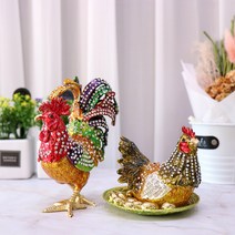 골드디자인 합격의상징 큐빅닭보석함 GD22 2P SET 인테리어장식소품