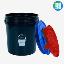 버킷28 세차버킷 블랙+그릿가드 레드+감마씰 블루 버킷 돌리 대용량 자동차 차량 세차 물통 바구니, 세차버킷28블랙+그릿가드레드+감마씰블루