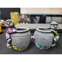 Only Jeju(제주) 돌하르방 해녀(물항아리 펜꽂이) 장식인형(14cm x 7cm)