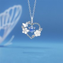 별 목걸이 펜던트 비즈 여성 여성용 로맨틱 월장석 스타 문 하트 패션 지르콘 나비 초커 쇄골 체인 쥬얼리