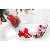 결혼 15주년 기념일 생일 장미 비누꽃 다발 감사인사 입학식 고등학교졸업식, 장미15송이꽃다발 핑크