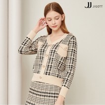 [JJ지고트(JJ JIGOTT)] (JJ지고트) 체크 패턴 가디건 +스커트 세트 GMBP1