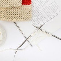 프리미엄 메탈 줄바늘 (돗바늘 포함) 무료도안증정 니뜨바늘 대바늘 줄바늘 메탈줄바늘 메탈대바늘 뜨개도구 뜨개바늘 바늘세트 뜨개바늘세트, 7.0mm