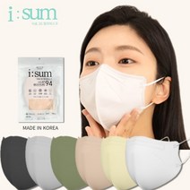 대기업 선정된 i sum 이숨 새부리형 컬러마스크 6매입, 10봉(무료배송)