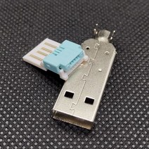 10 세트 2 1 USB-A 남성 플러그 솔더리스 긴 유형 금속 쉘 프레스 와이어 커넥터, 한개옵션0, 한개옵션0