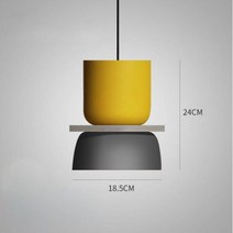 LED우드등넬리 천장조명선풍기 SANDYHA모던한 마카롱 펜던트 램프 Led 매달린 서스펜션 거실 서재 바 식당 침대 머리맡 침실 조명 장식 가구 108177, Small, down dark blue, up yellow