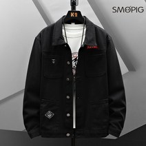SMOPIG 남자 봄 루즈핏 심플 자켓 코트