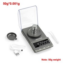 초정밀 고정밀 0.001g 실험실 전자 저울 NEWACALOX 50g100g200g 정밀 디지털 균형 무게 보석 USB 전원 약용 계량, 협력사, 8068GY-50G 스케일
