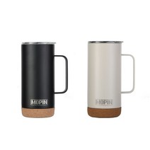 모핀 딤플 스탠 머그 텀블러 2개 셋트 보냉보온 473ml, 블랙+아이보리