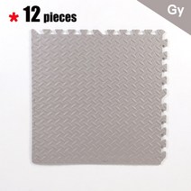 층간소음 안전한 EVA 폼 바닥 타일이 있는 운동용 매트 체육관 커버 30x30cm 12 개, [01] 12 PCS, [03] 12 pieces