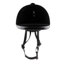 조절 가능한 통기성 승마 헬멧 안전 벨벳 승마 헬멧, 48-54cm, 벨벳 Plasic, 블랙, 1개