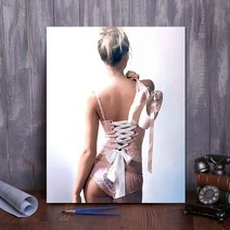 DIY 명화그리기 발레리나 숙녀 물감 그림 패키지 세트 페인팅 수채화 액자 유화그리기세트 해바라기 동양화, 40x50cm_01 | 재료 일체