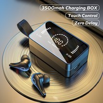 TWS 블루투스 5.0 이어폰 3500mAh 충전 LED 디스플레이 방수 노이즈캔슬링, Black B