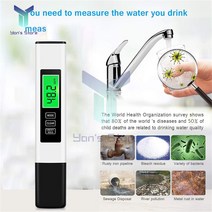 수질측정기 3 in 1 TDS/Temp/EC 미터 워터 테스터 0-9990ppm 전도도 검출기 수질 모니터 수족관 용 순도 측정 도구