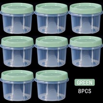 500ml 둥근 음식 신선 보관 상자 주방 냉장고 용기 과일 스낵 밀폐 전동 레인지 가열 8 개, [02] Green 8 pcs