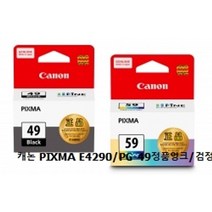 캐논정품토너잉크 로켓전산 캐논 PIXMA-E4290 PG-49 + CL-59 검정+칼라Set, 1