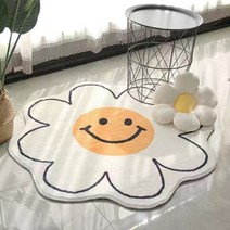 아기방 데이지 꽃 스마일 미니 러그 80cm