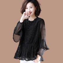 가바바 여성 빅사이즈 잔짝이는 시수르 5XL까지 블라우스 G42397