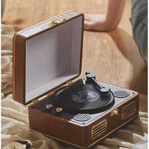 휴대용 cd플레이어 무선 레트로 미니 블루투스, 1966C 흰색 나뭇결