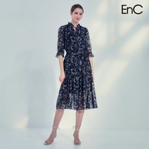 [이앤씨] EnC 23SS 보태니컬 쉬폰 프린트 원피스 1종(ENOW32565A)